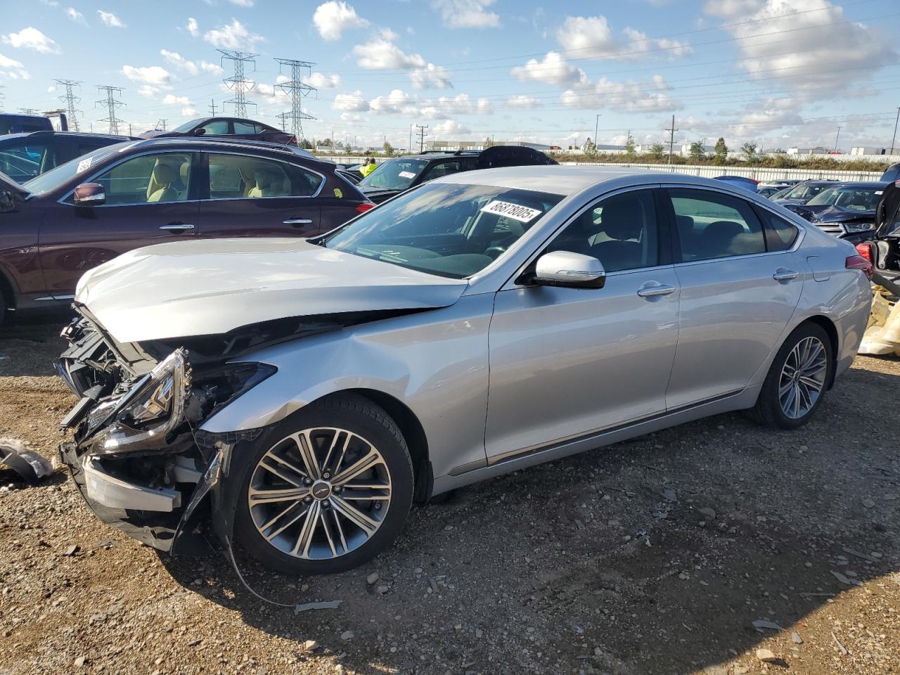 2019 Genesis G80 3.8L, VIN KMHGN4JE6KU290298 — Front end