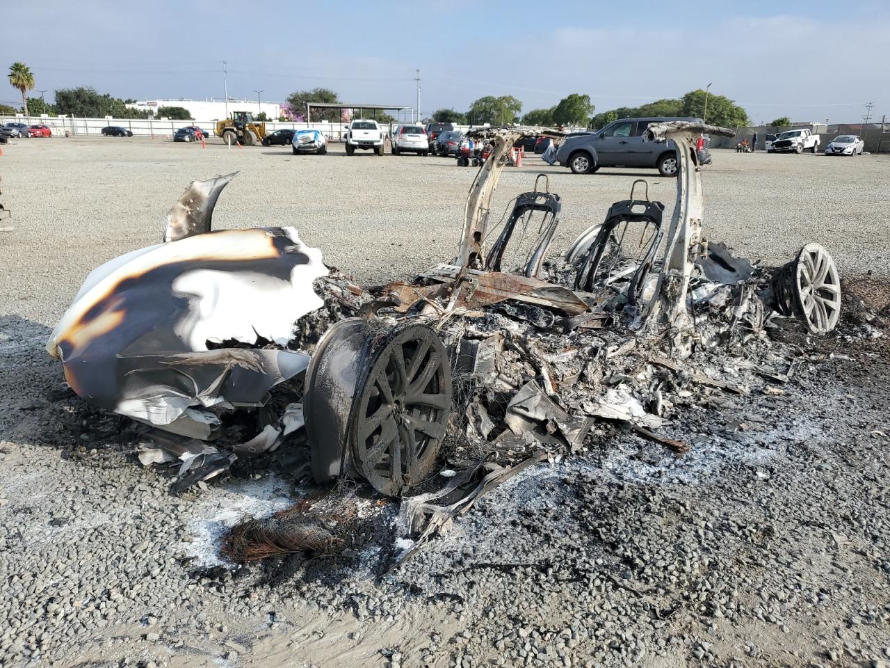 2025 Tesla Model S, VIN 5YJSA1E51SF551445 — Burn