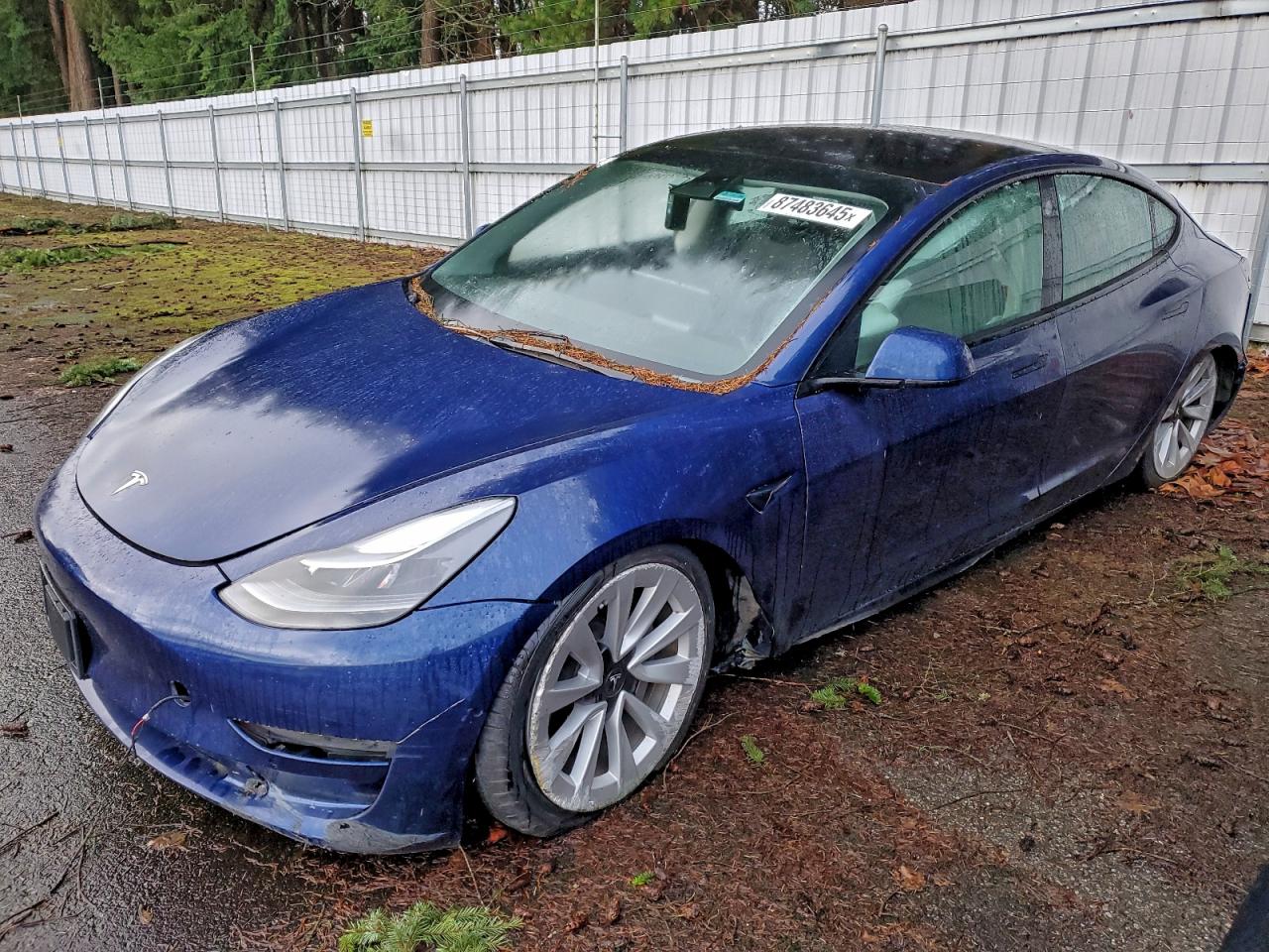 2022 Tesla Model 3, VIN 5YJ3E1EA7NF369887 — Front end