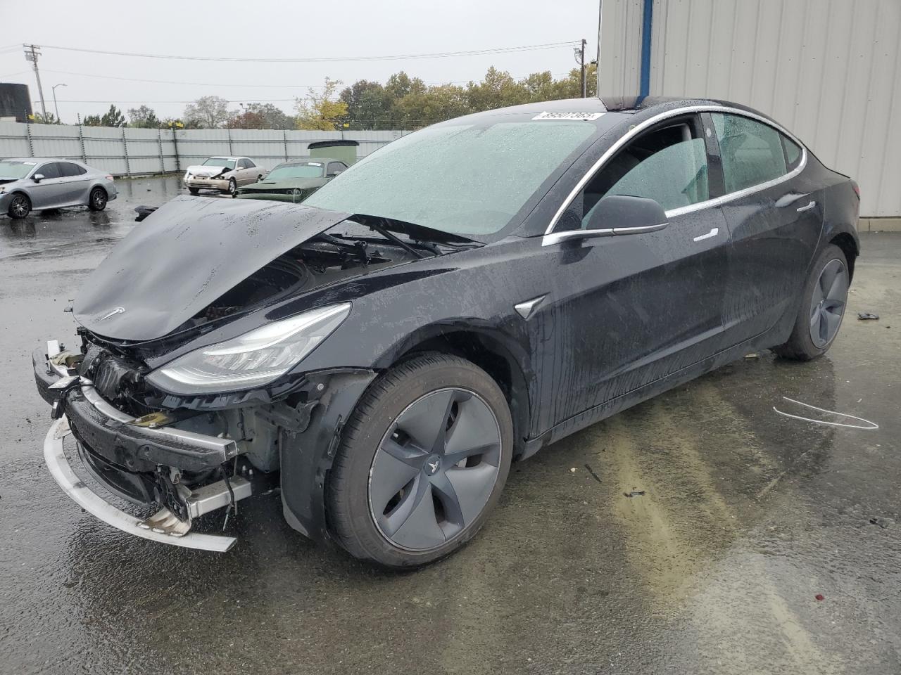 2018 Tesla Model 3 Long Range Battery, VIN 5YJ3E1EA5JF053530 — Rear end
