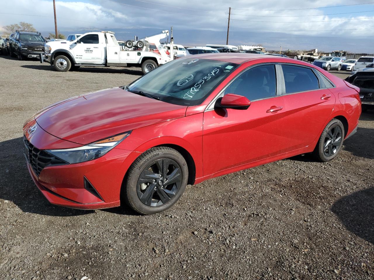 2021 Hyundai Elantra Blue, VIN KMHLM4AJ1MU004035 — Rear end