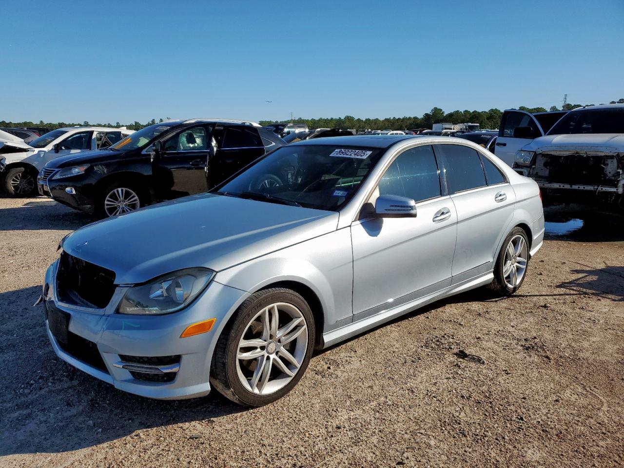 2014 Mercedes-Benz C 250 Sport, VIN WDDGF4HB1ER320219 — Frame damage