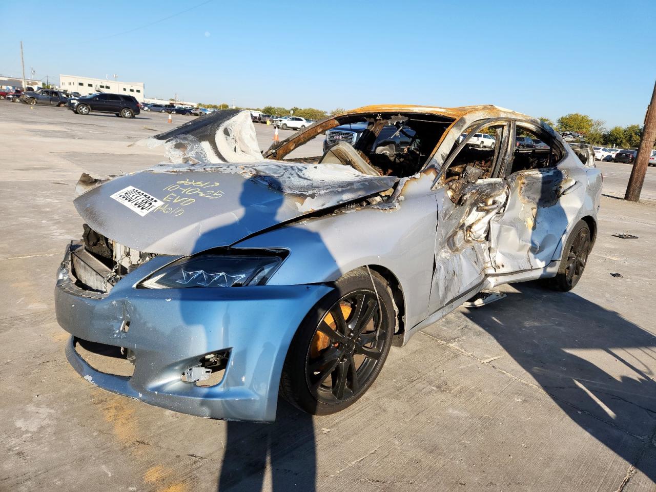 2008 Lexus IS 250, VIN JTHBK262082065291 — Interior fire
