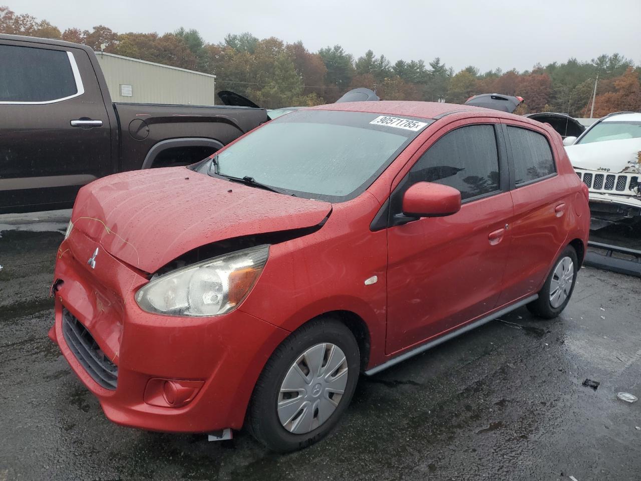 2015 Mitsubishi Mirage DE, VIN ML32A3HJ7FH052467 — Frame damage