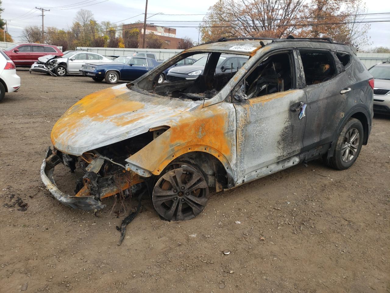 2013 Hyundai Santa Fe Sport, VIN 5XYZUDLB9DG049827 — Engine fire
