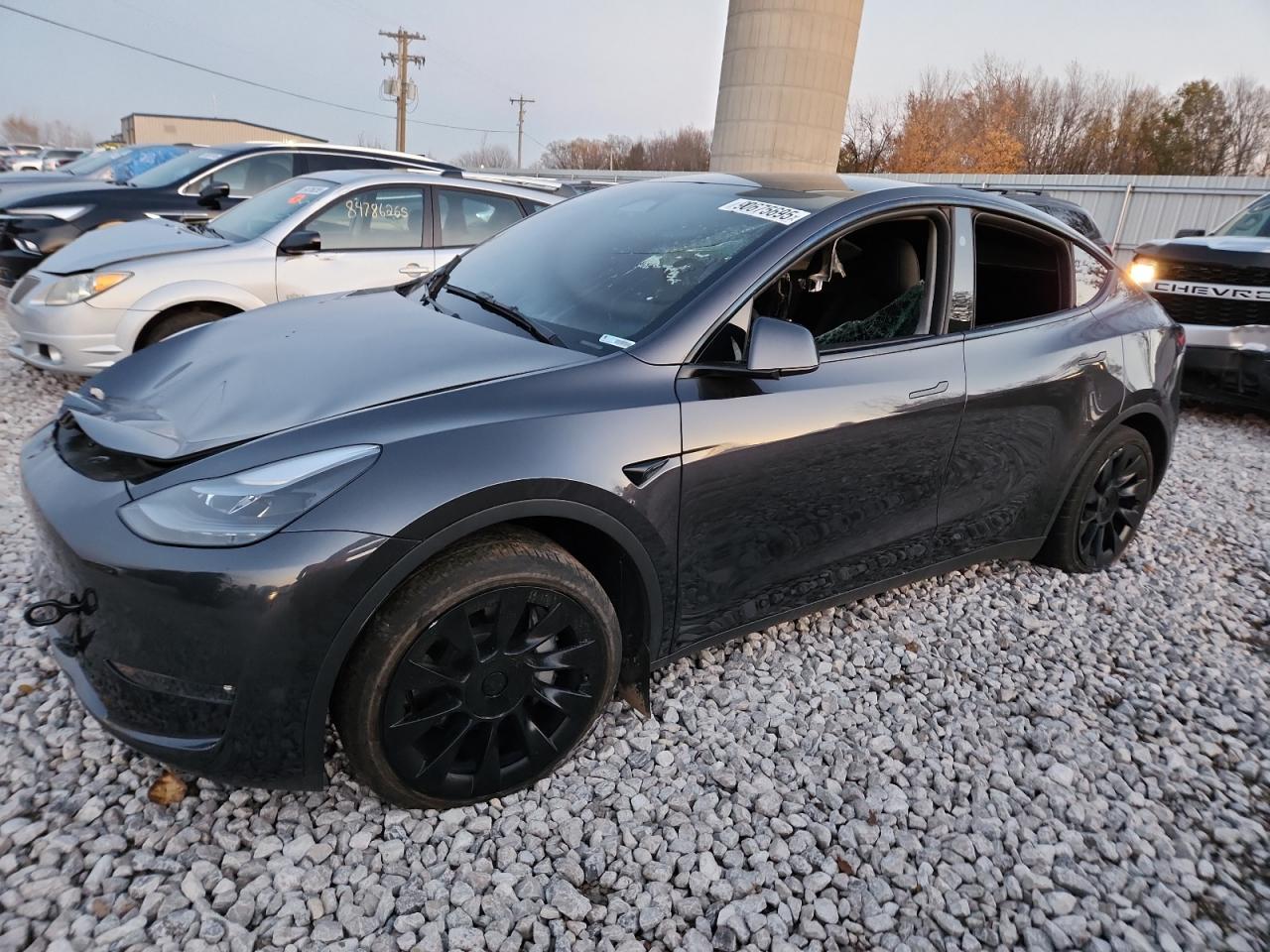 2024 Tesla Model Y Long Range, VIN 7SAYGDEE2RF031343 — Interior fire