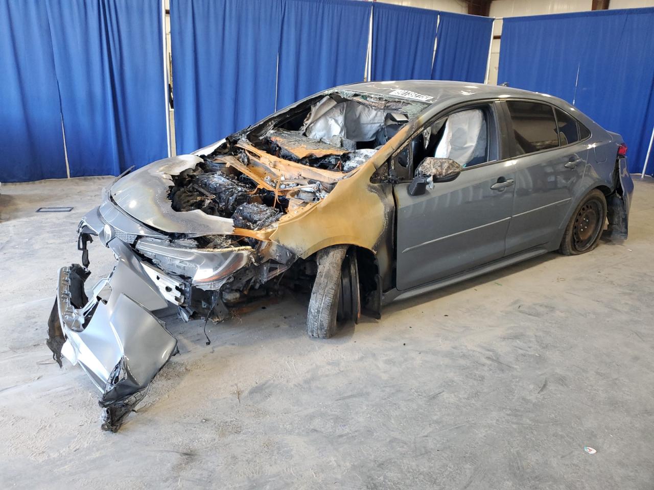 2020 Toyota Corolla LE, VIN JTDEPRAE1LJ030896 — Engine fire
