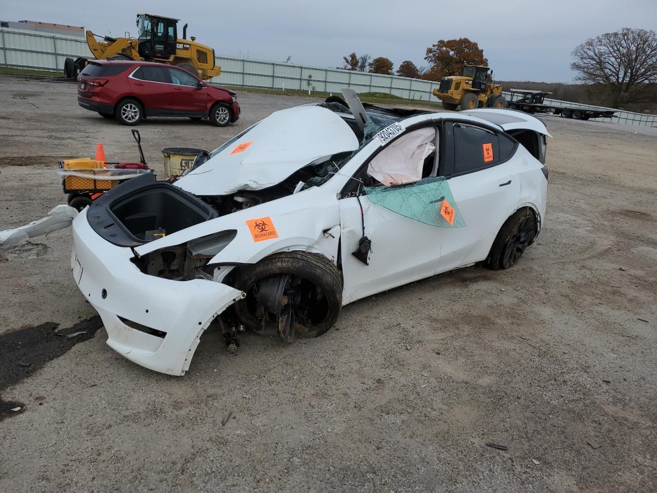 2021 Tesla Model Y Performance, VIN 5YJYGDEF1MF211864 — Опрокидывание