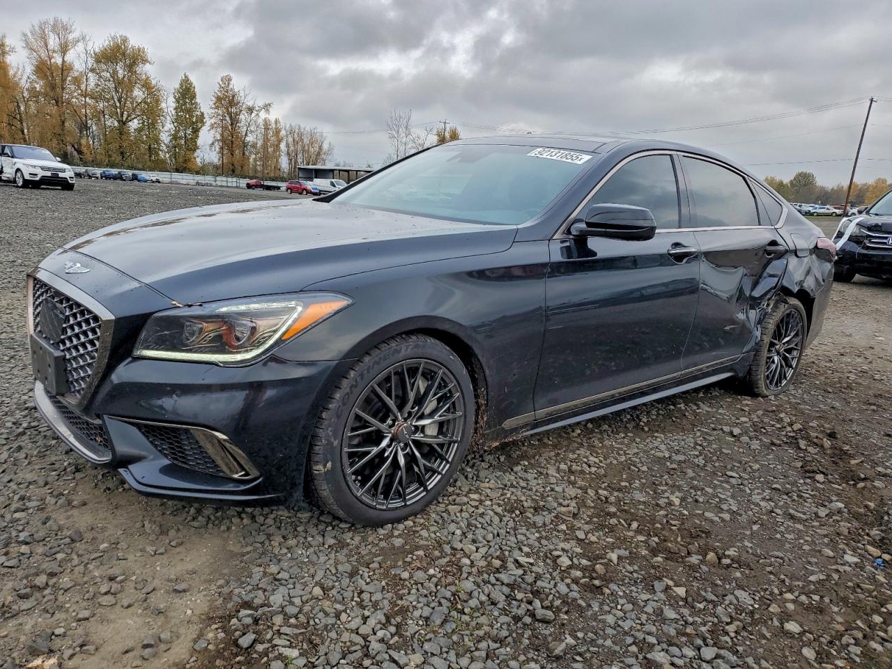 2018 Genesis G80 Sport, VIN KMHGN4JB4JU218732 — Rear end
