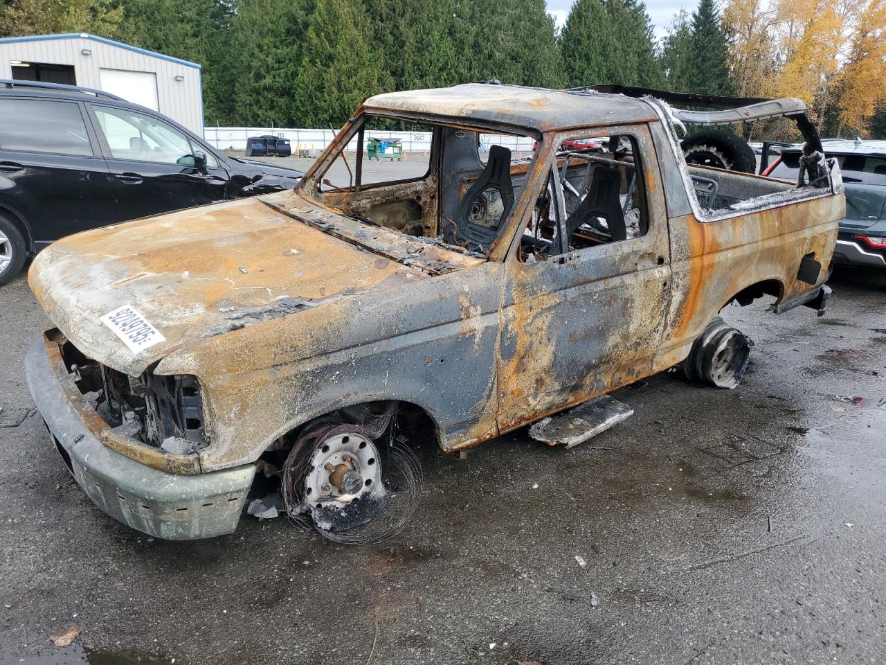 1995 Ford Bronco Custom, VIN 1FMEU15H9SLB96662 — Burn