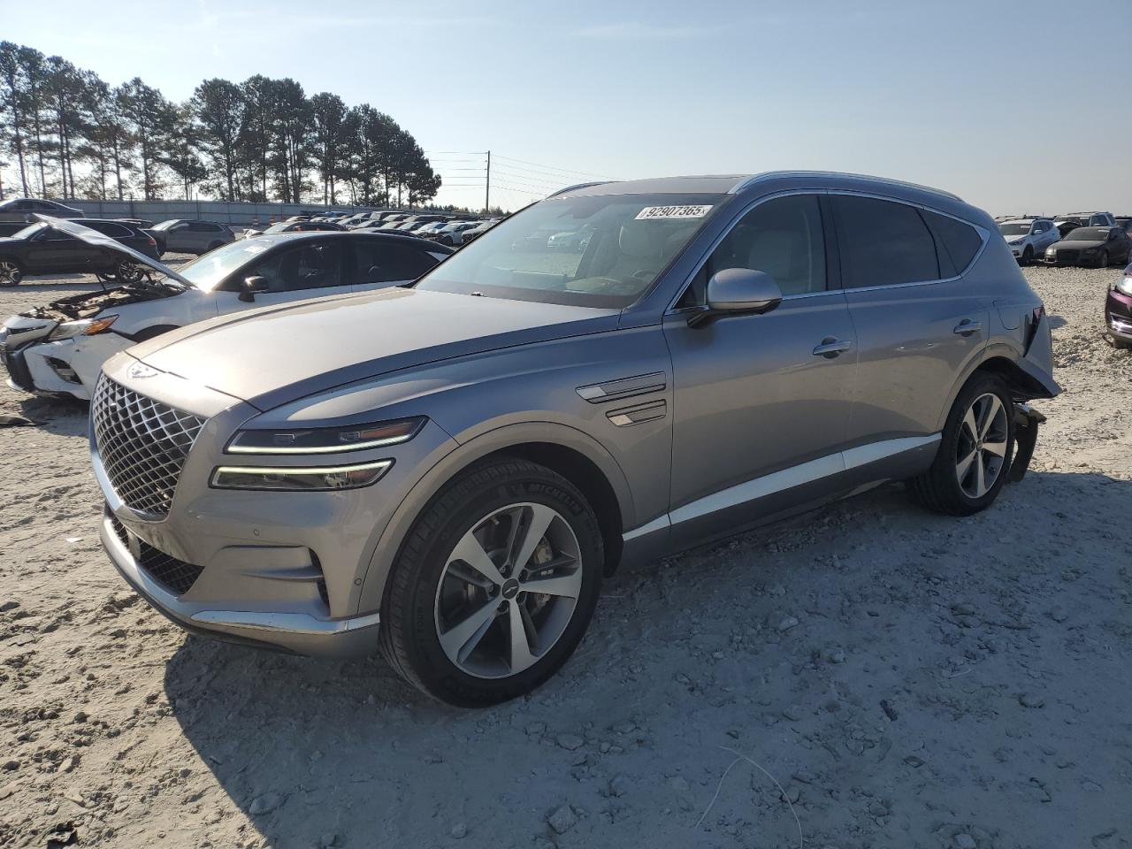 2021 Genesis GV80, VIN KMUHCESC0MU036622 — Rear end