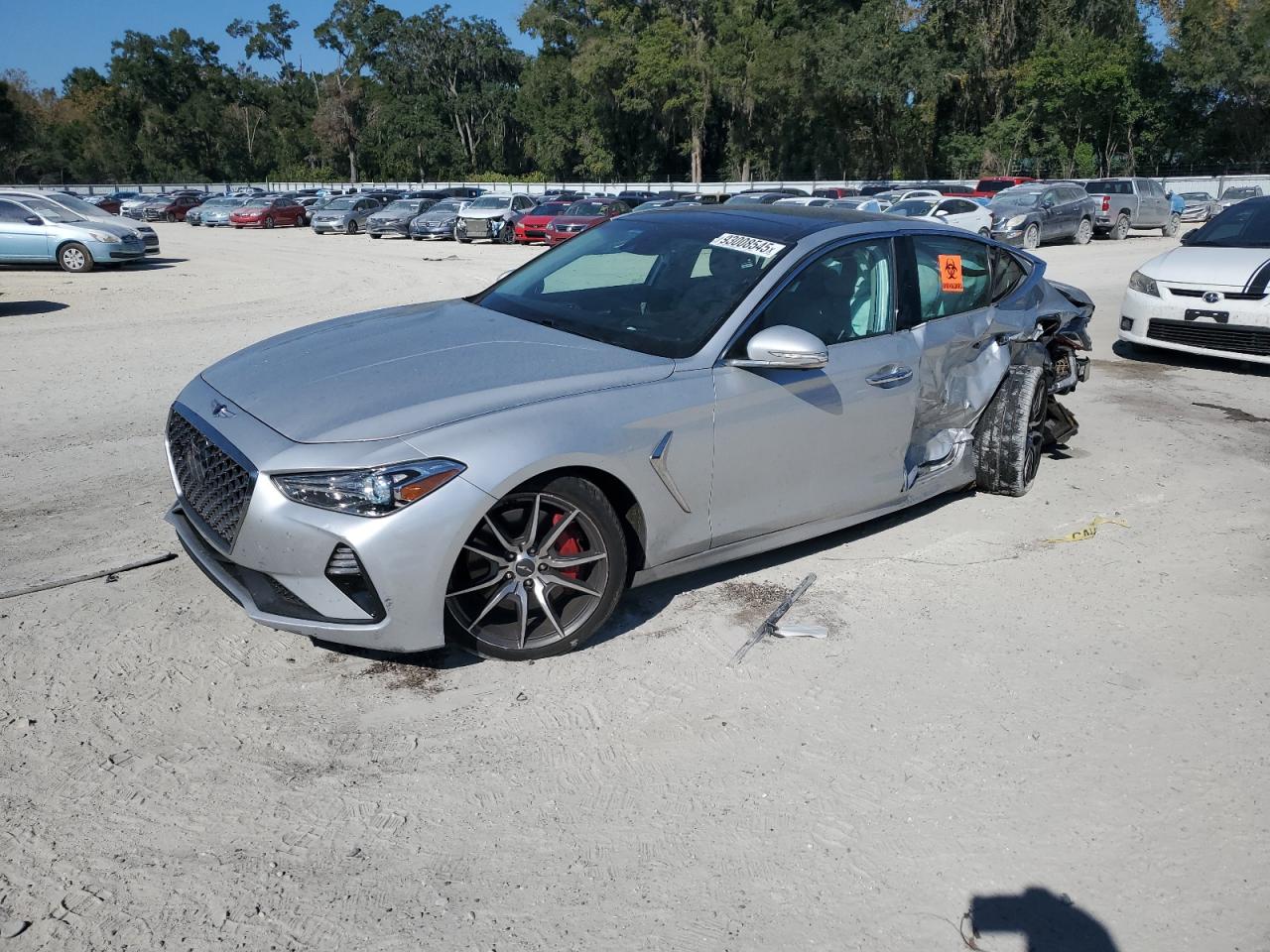 2019 Genesis G70 Advanced, VIN KMTG34LE4KU012721 — Rear end