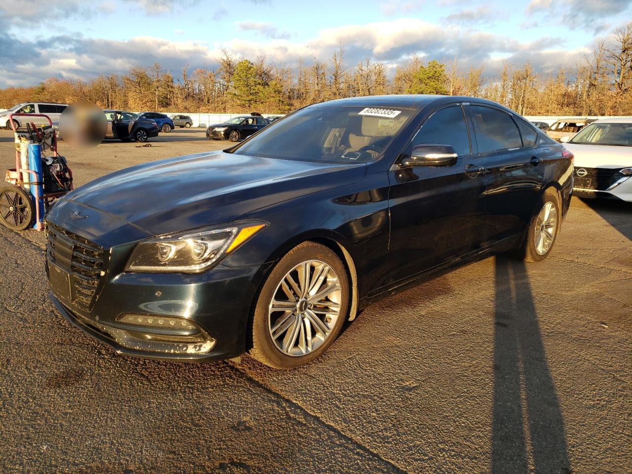 2019 Genesis G80 3.8L, VIN KMHGN4JE6KU299860 — Front end