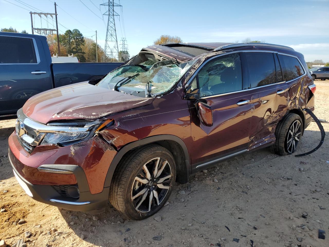 2021 Honda Pilot Elite, VIN 5FNYF6H09MB090832 — Rollover