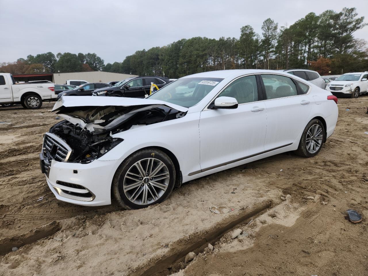 2018 Genesis G80 3.8L, VIN KMHGN4JE3JU271299 — Front end