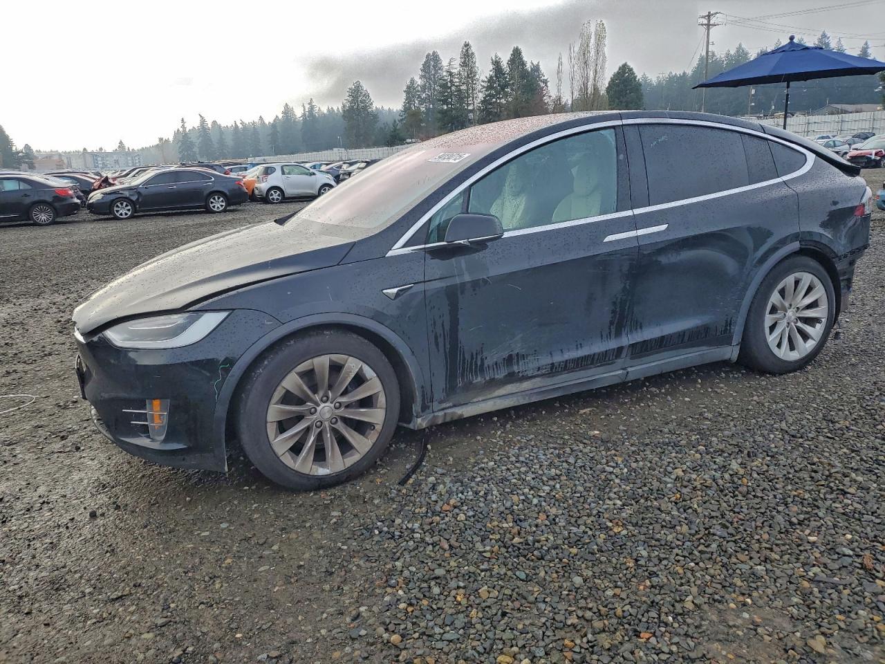 2019 Tesla Model X 75D, VIN 5YJXCDE21KF207704 — Rear end