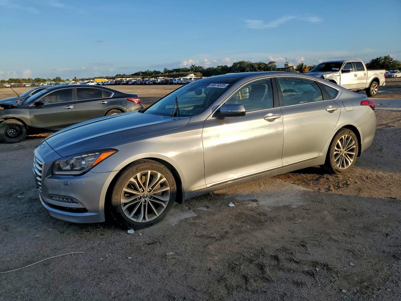 2016 Hyundai Genesis 3.8L, VIN KMHGN4JE6GU111796 — Side