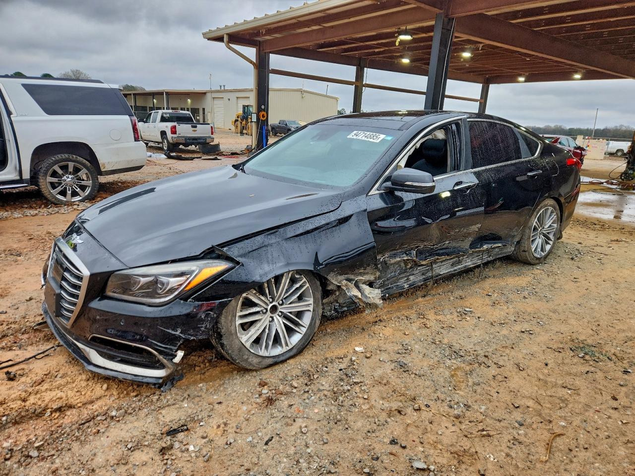 2018 Genesis G80 3.8L, VIN KMHGN4JEXJU225484 — Front end