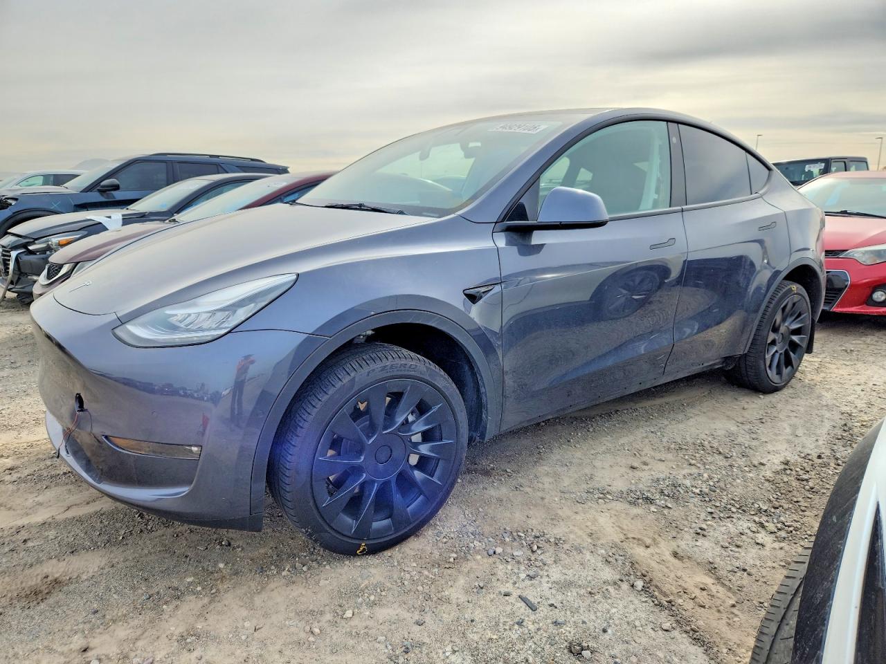 2021 Tesla Model Y Long Range, VIN 5YJYGDEE2MF161077 — Undercarriage