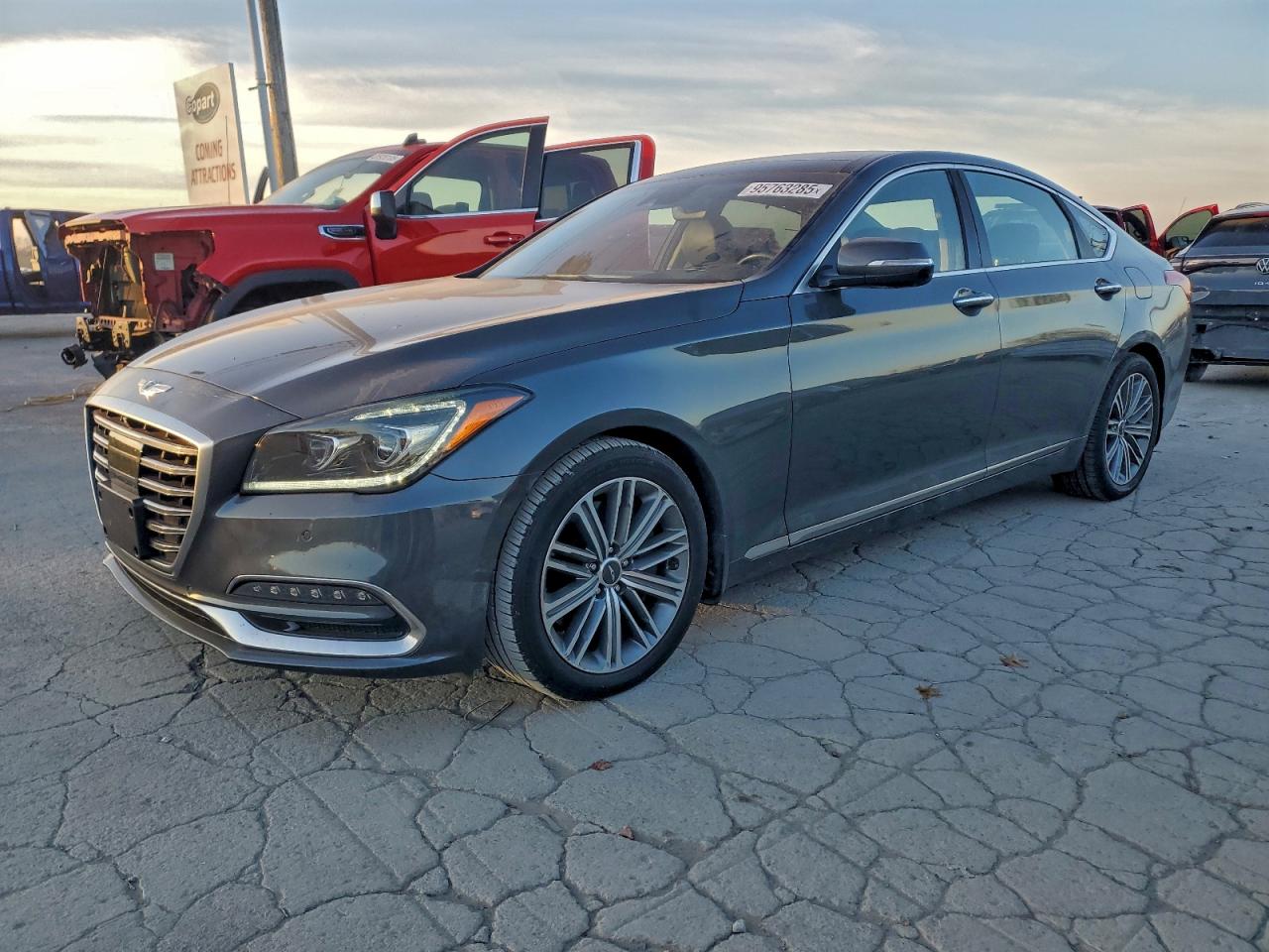 2019 Genesis G80 3.8L, VIN KMTFN4JE4KU309576 — Rear end