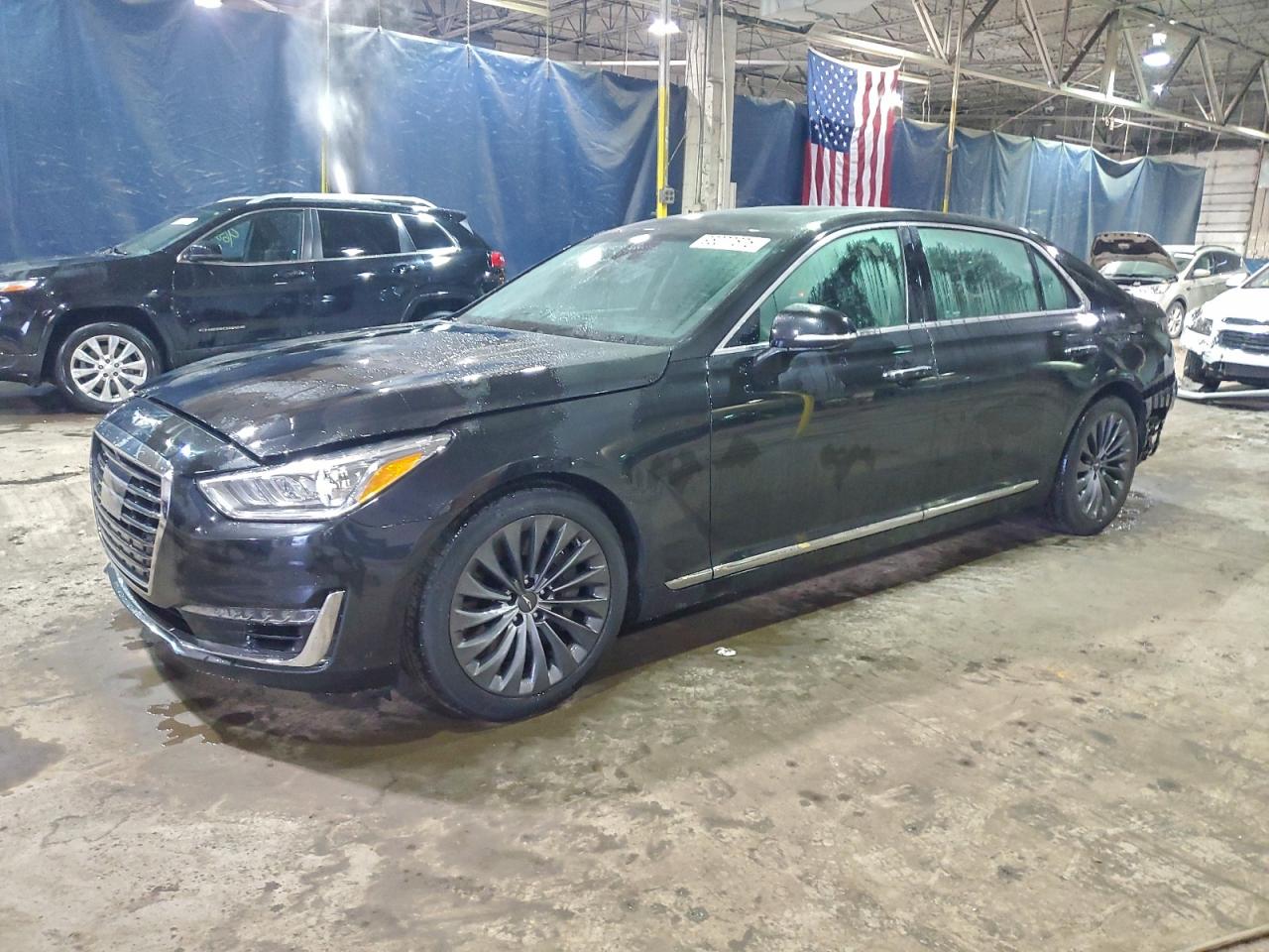 2018 Genesis G90 Premium, VIN KMHG34JA2JU049050 — Rear end