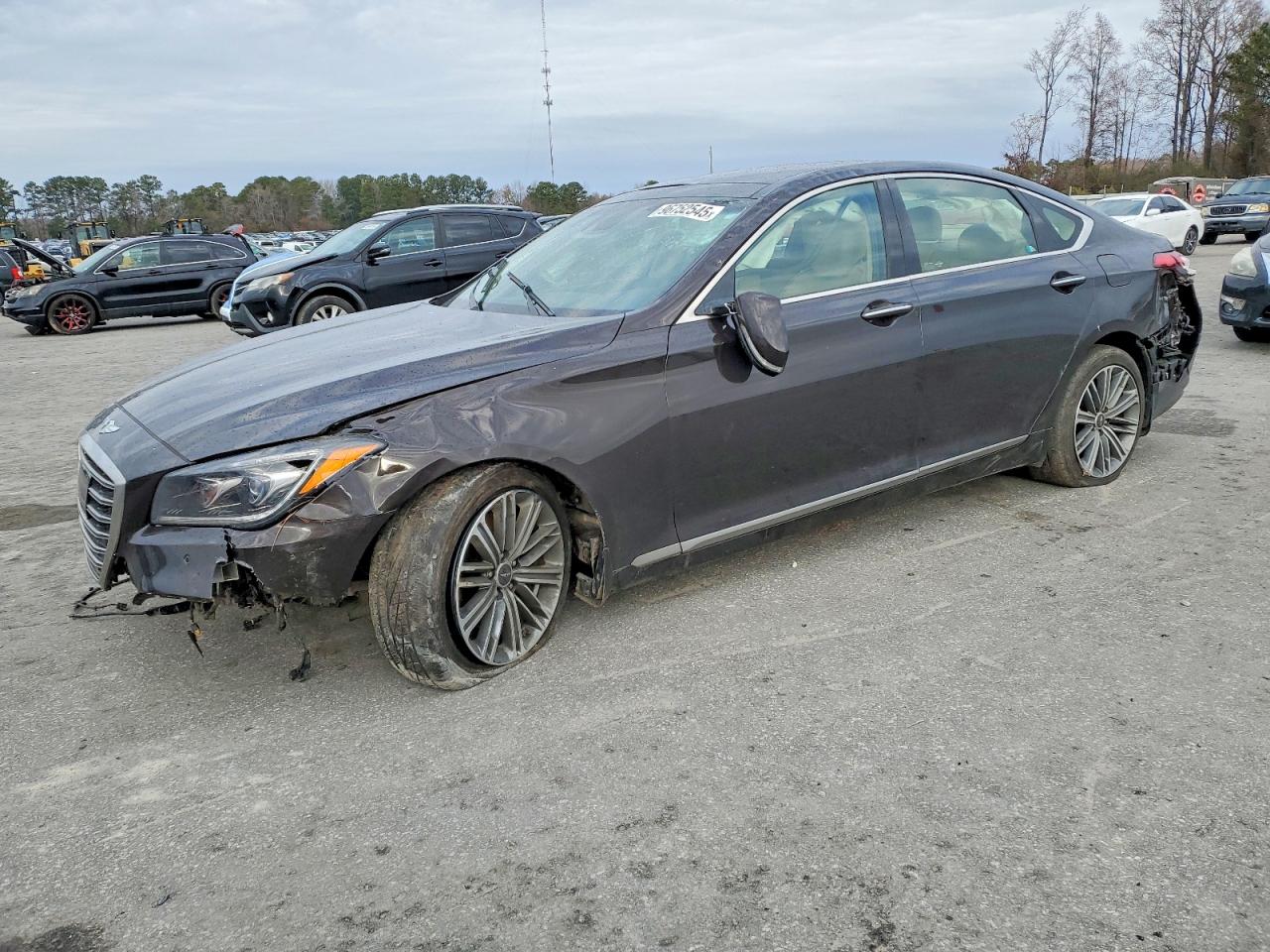2018 Genesis G80 3.8L, VIN KMHGN4JE0JU280722 — Front end