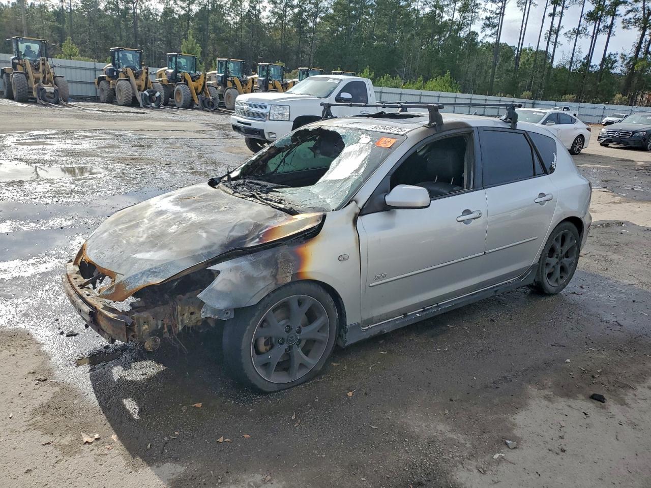 2008 Mazda 3 S GT, VIN JM1BK344781122765 — Engine fire