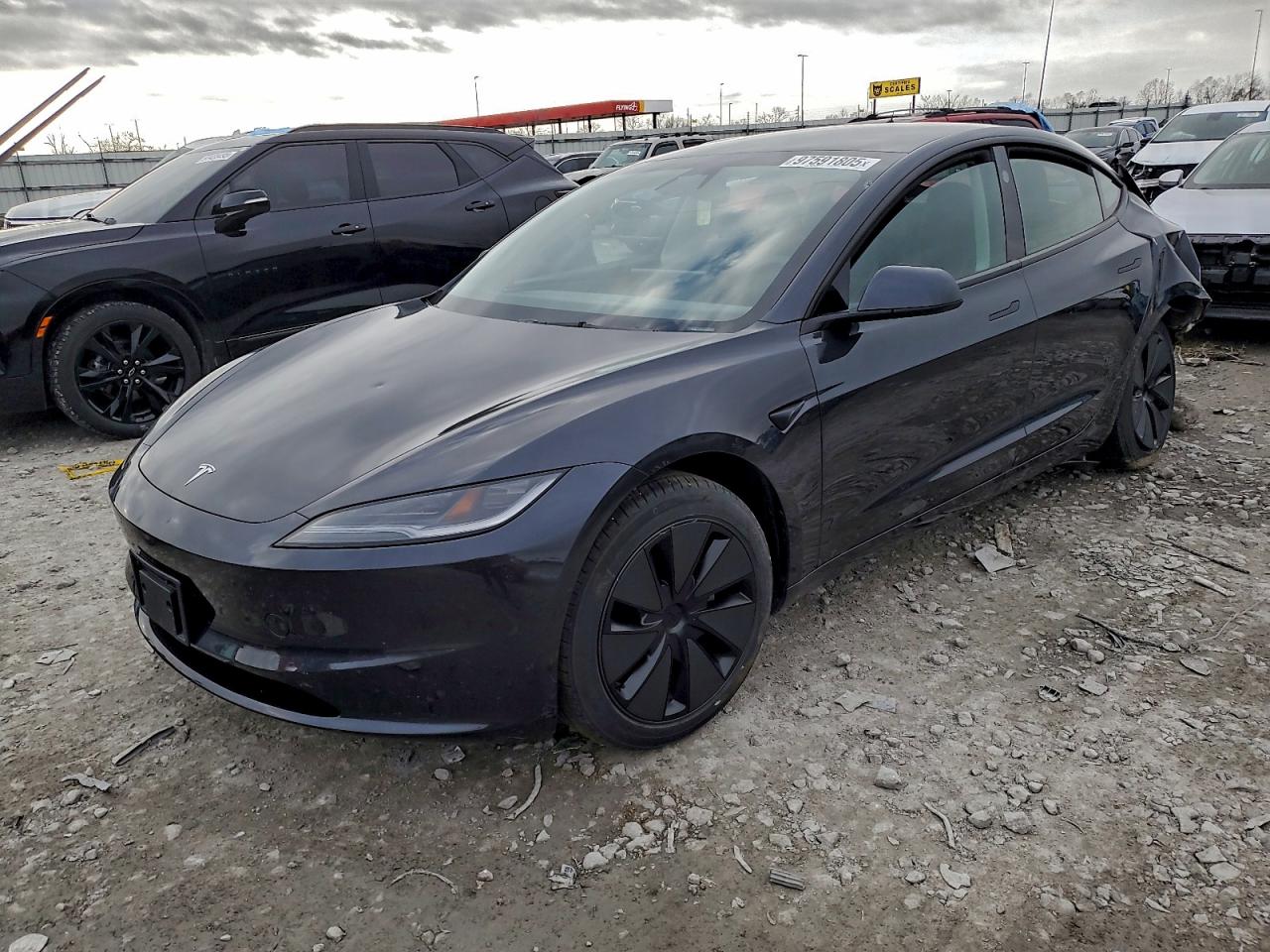2025 Tesla Model 3 Long Range, VIN 5YJ3E1EA8SF989904 — Rear end