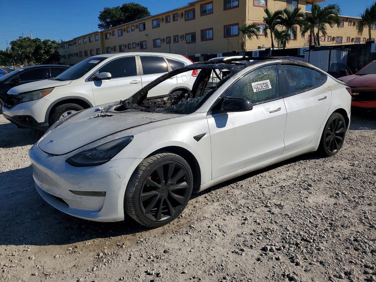 2018 Tesla Model 3 Long Range Battery, VIN 5YJ3E1EA1JF050348 — Interior fire