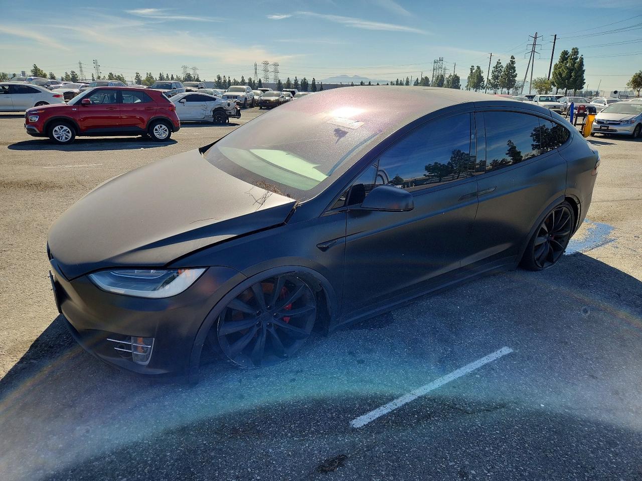 2019 Tesla Model X P100D, VIN 5YJXCBE48KF186792 — Rear end