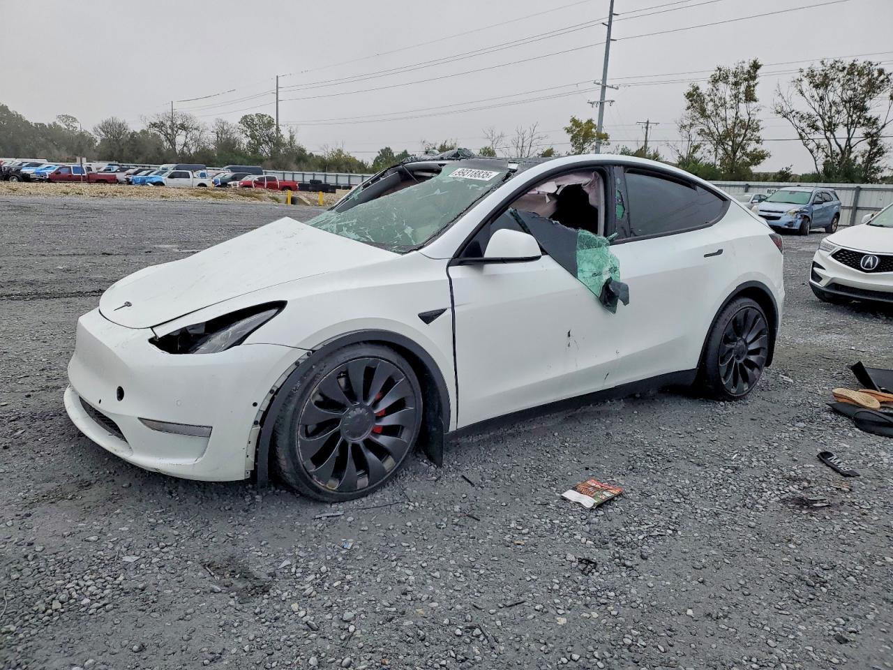 2022 Tesla Model Y Performance, VIN 7SAYGDEF0NF523775 — All over
