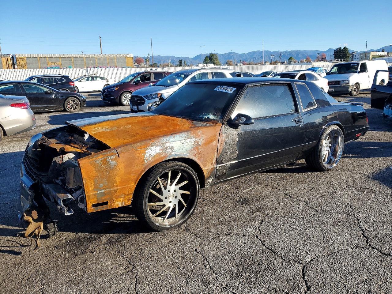 1987 Chevrolet Monte Carlo Sport SS, VIN 1G1GZ11G3HP118769 — Engine fire
