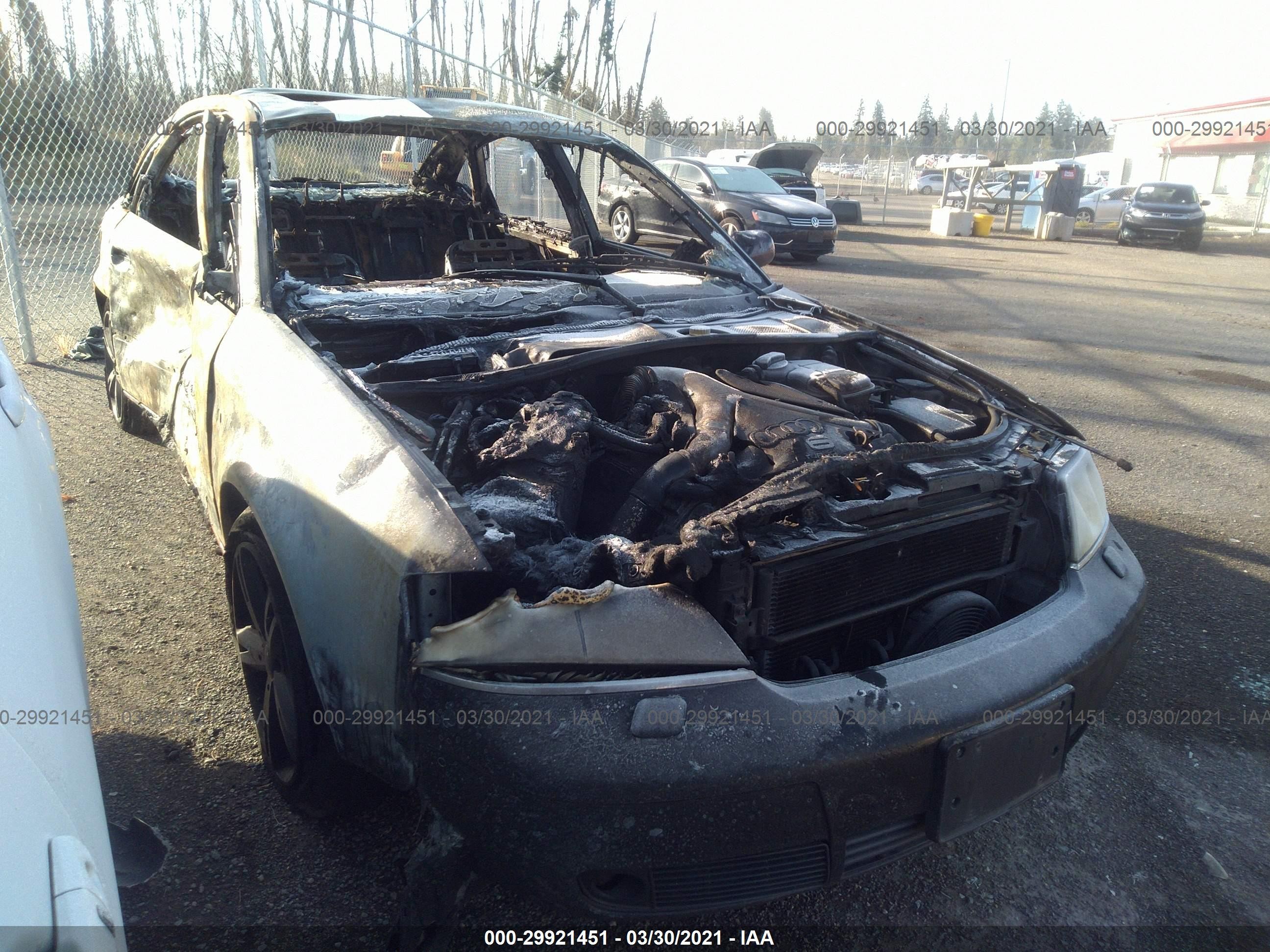 2001 Audi A6, VIN WAUED64B01N124960 — Burn