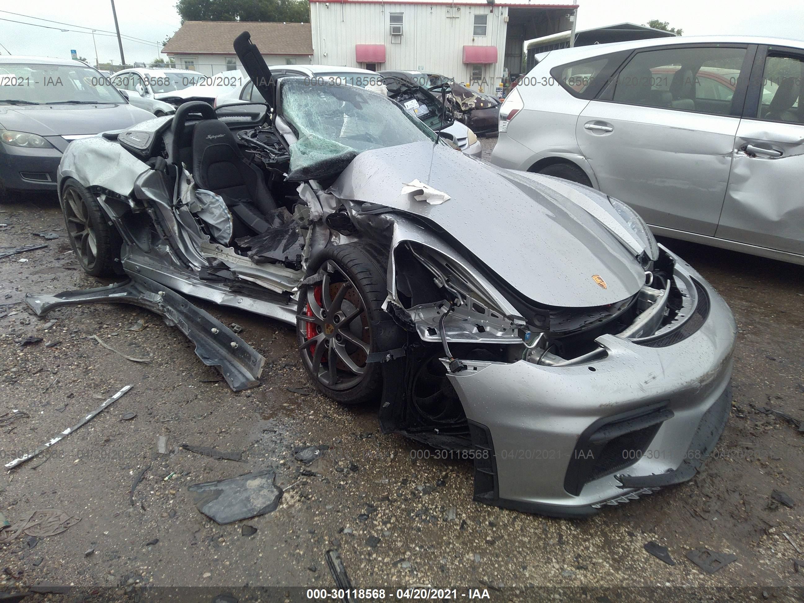 2021 Porsche 718 Spyder, VIN WP0CC2A87MS240144 — Biohazard / chemical