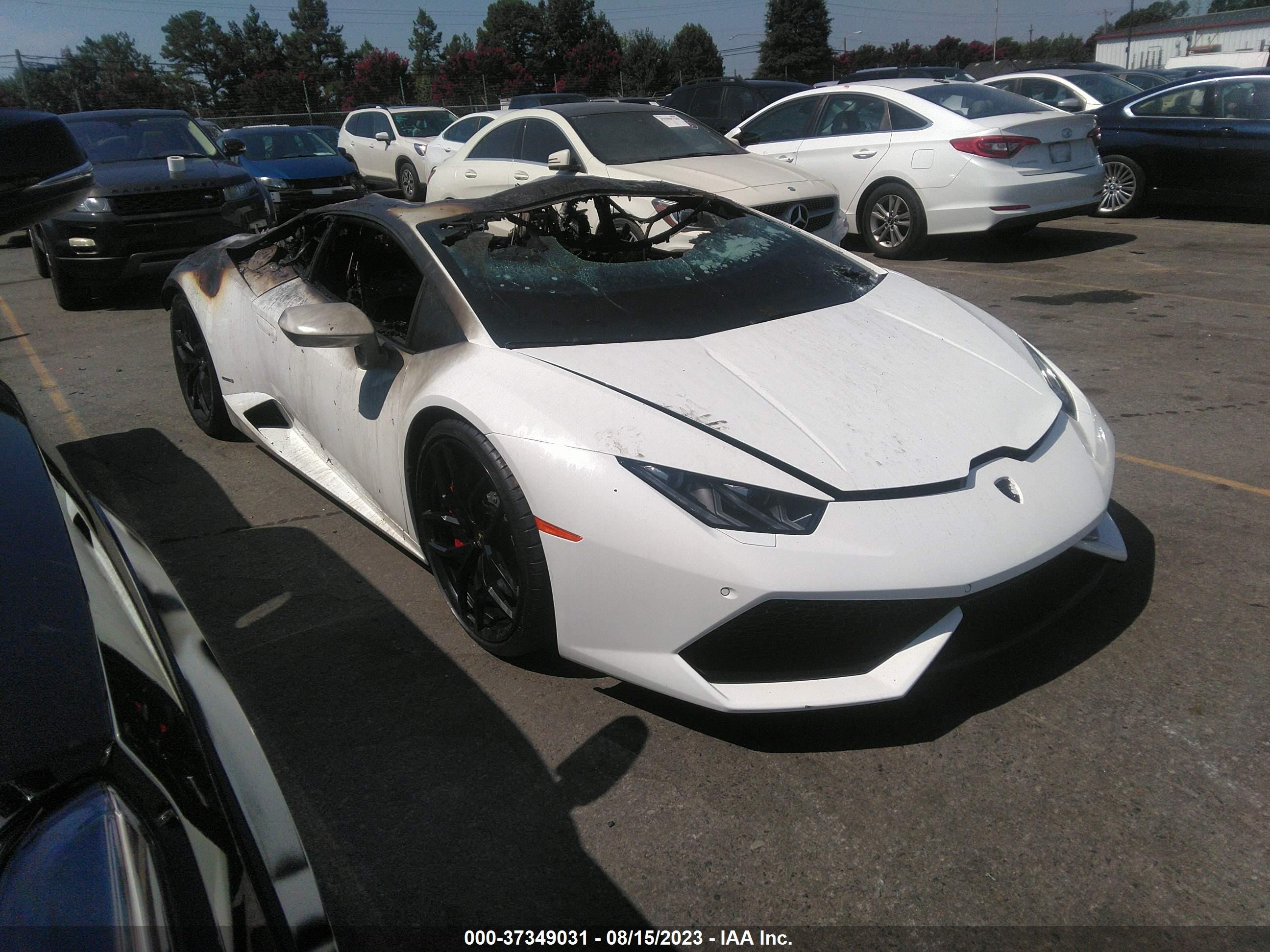 2015 Lamborghini Huracan, VIN ZHWUC1ZF2FLA02291 — Burn