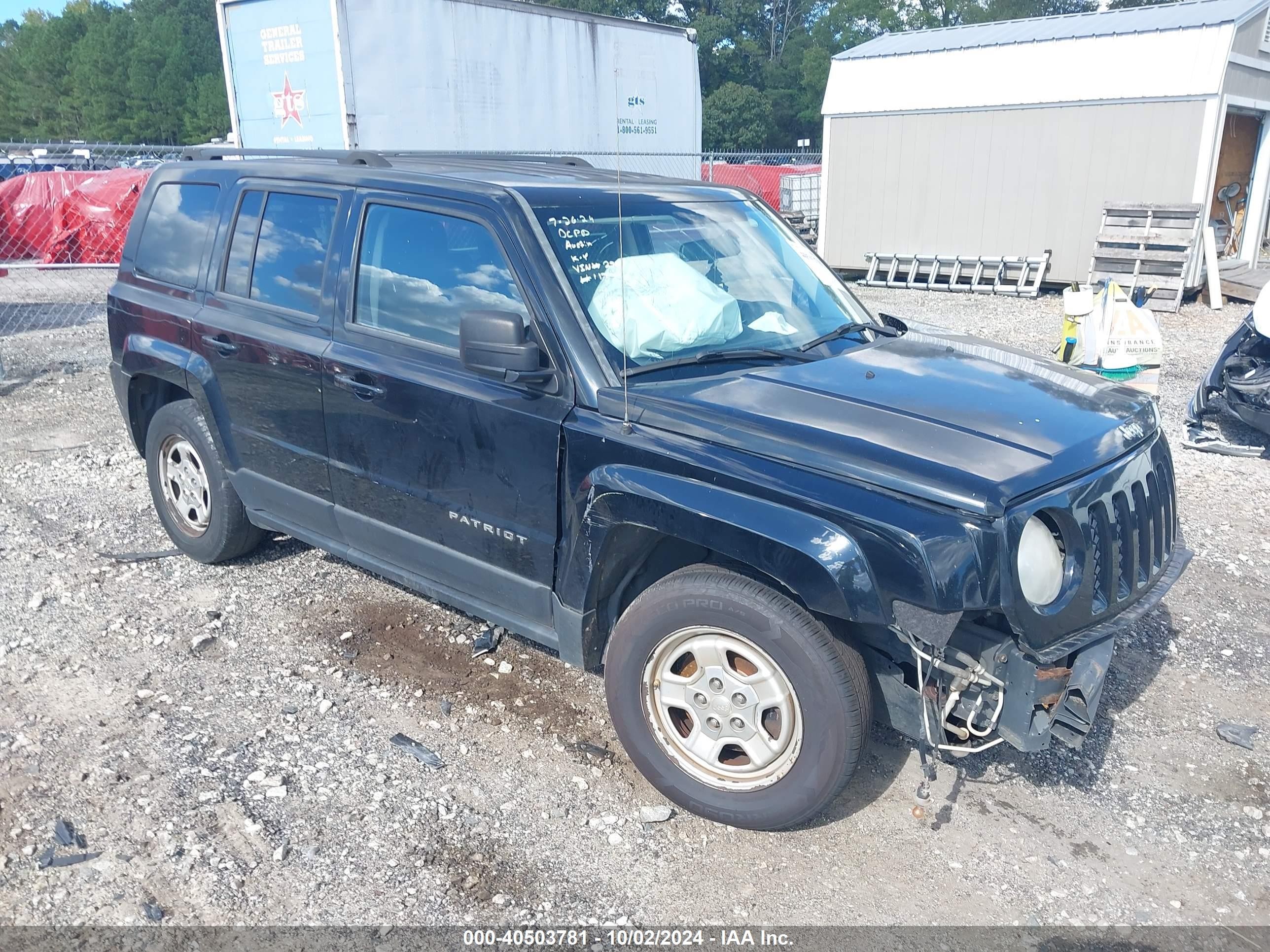 2012 Jeep Patriot Sport, VIN 1C4NJPBA8CD642965 — Front end