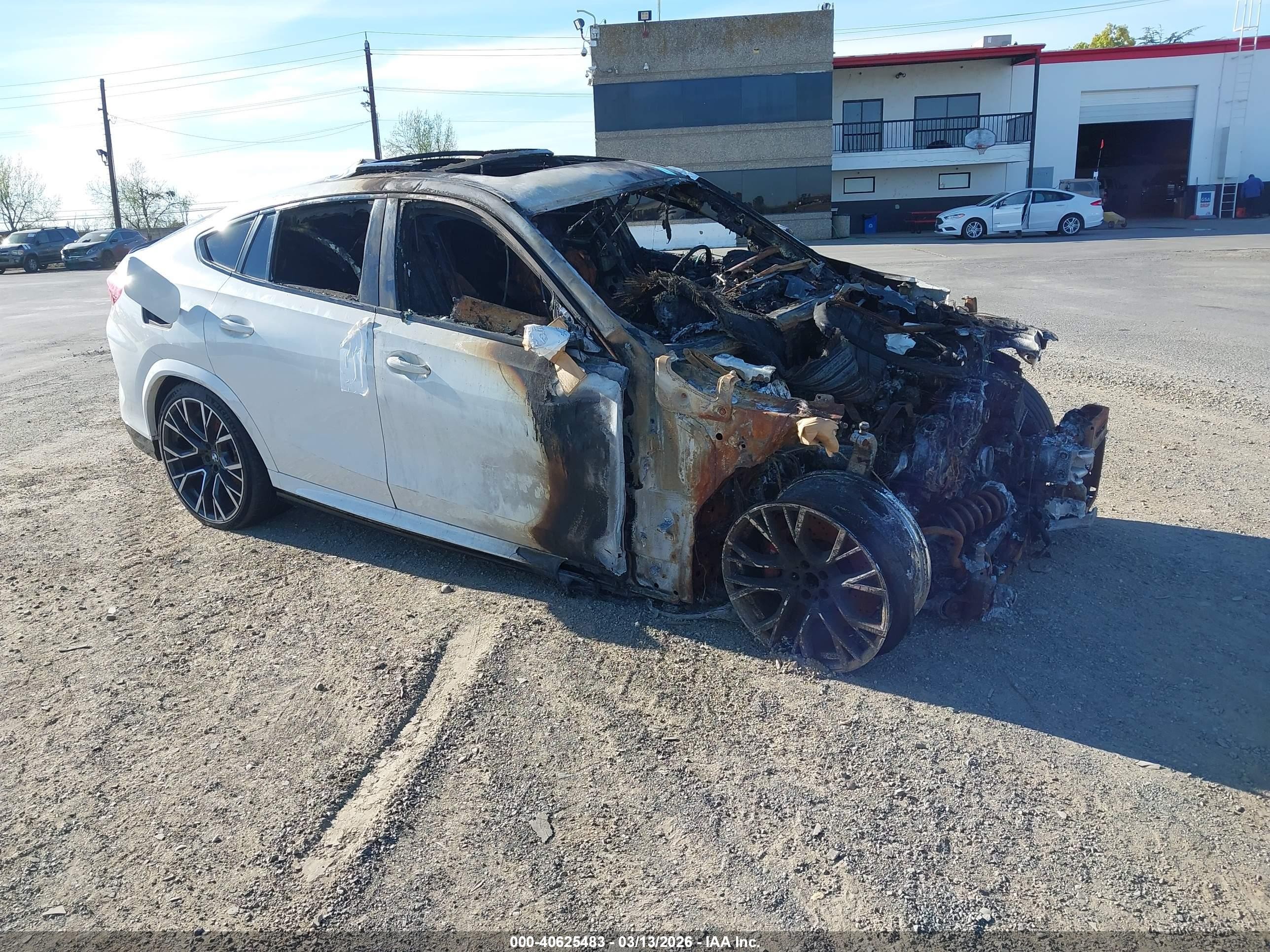 2022 BMW X6 M, VIN 5YMCY0C07N9J40350 — Engine fire