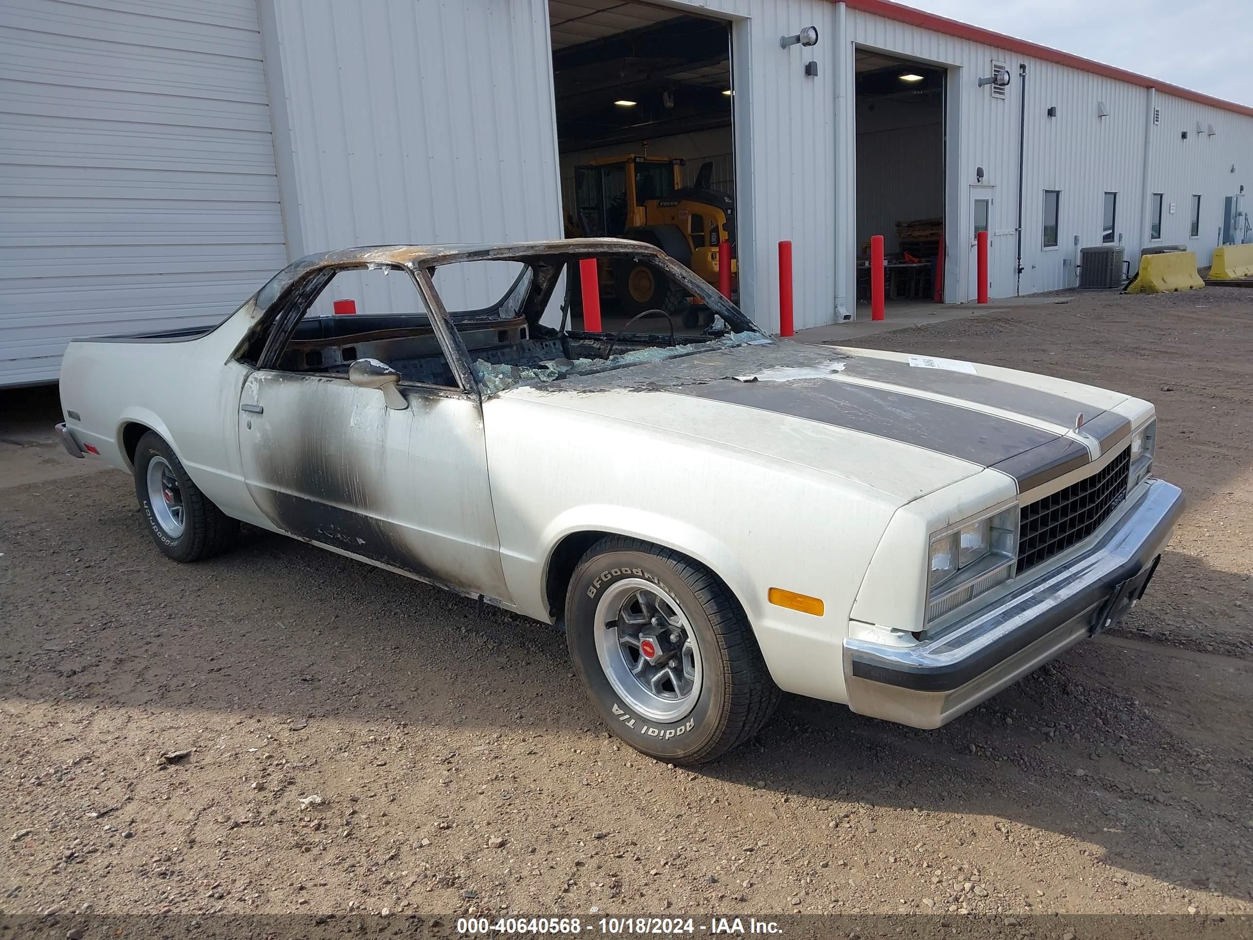 1982 Chevrolet El Camino, VIN 1GCCW80K0CR119095 — Interior fire
