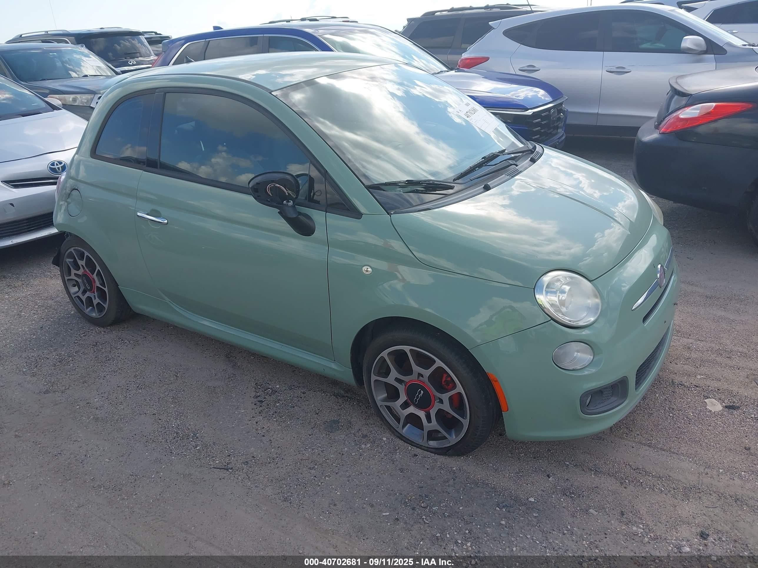 2015 FIAT 500 Sport, VIN 3C3CFFBR3FT558578 — Rear end