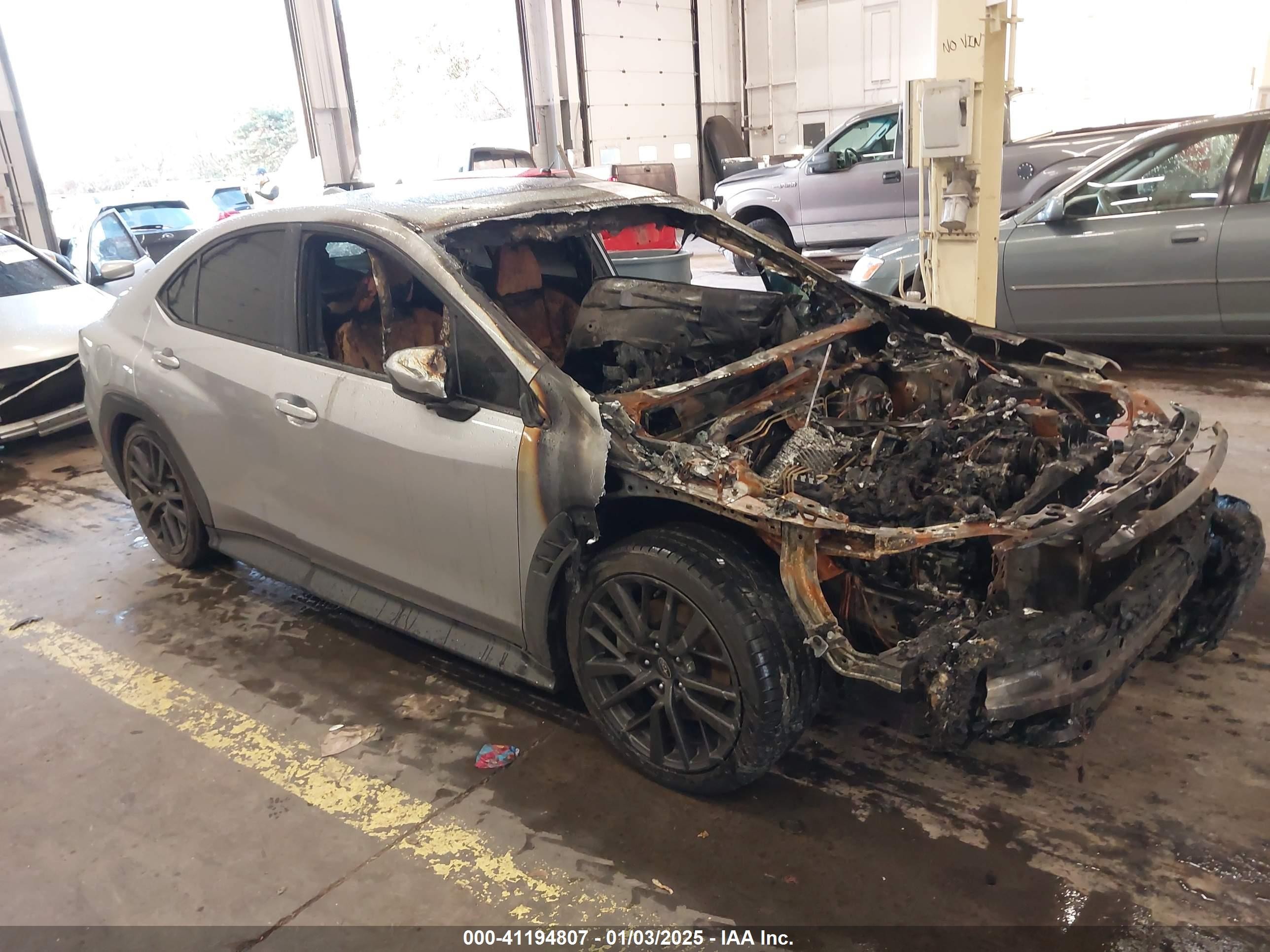 2022 Subaru WRX Premium, VIN JF1VBAF65N9003843 — Engine fire