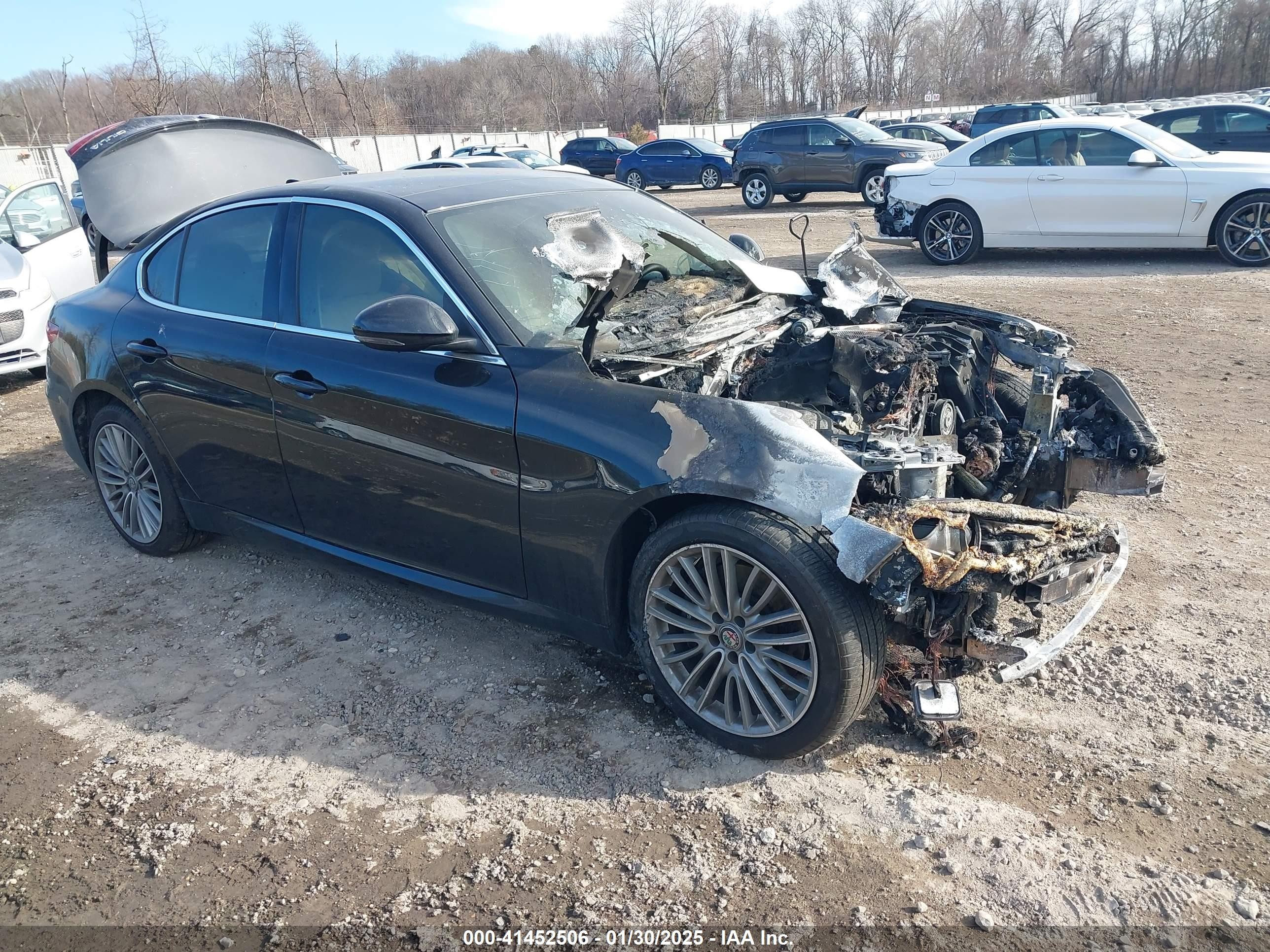 2017 Alfa Romeo Giulia Ti, VIN ZARFAEEN5H7532393 — Engine fire