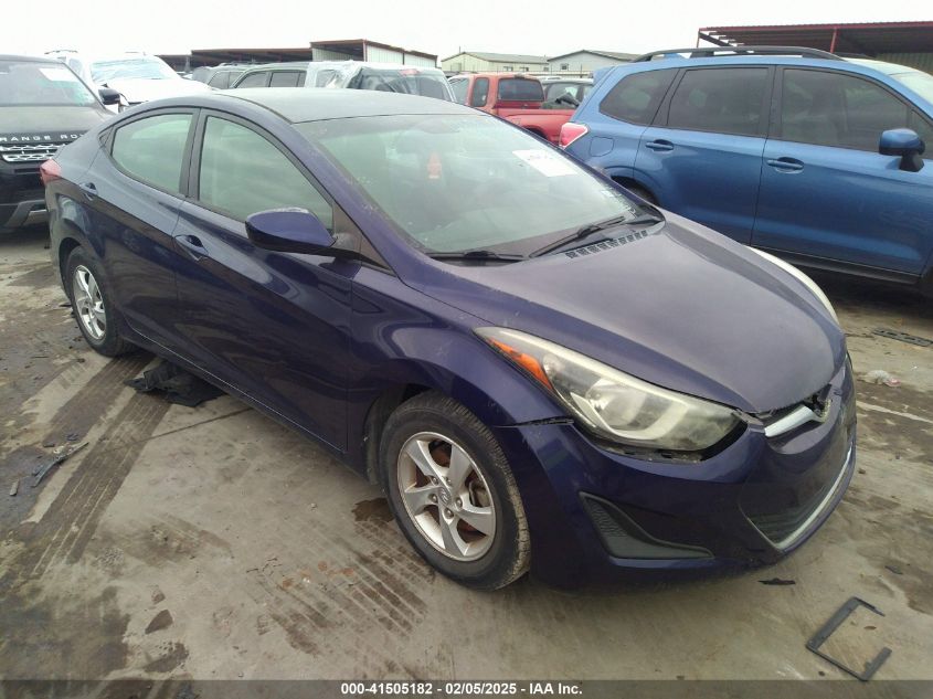2014 Hyundai Elantra SE, VIN 5NPDH4AE9EH475409 — Front end