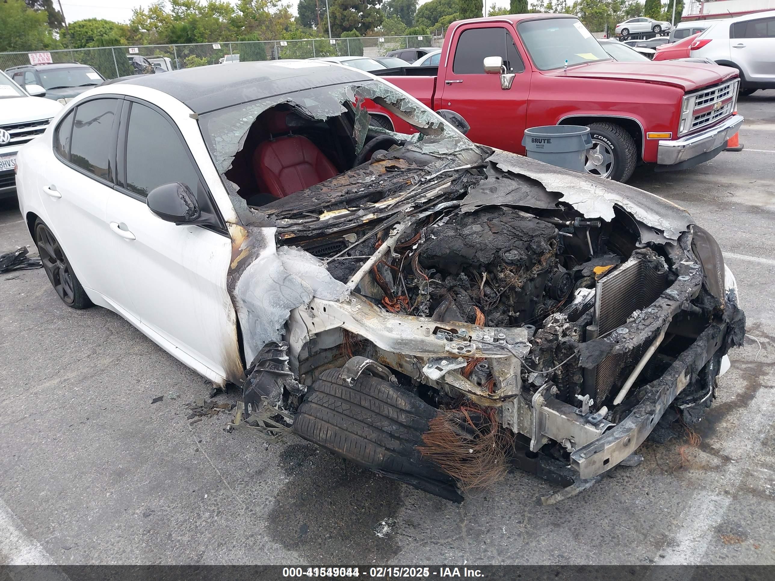 2021 Alfa Romeo Giulia Ti, VIN ZARFAMBN1M7647016 — Burn
