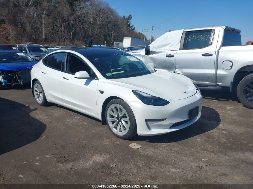 2022 Tesla Model 3 Long Range, VIN 5YJ3E1EB3NF186074 — Front end