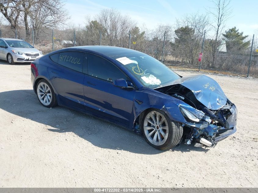 2022 Tesla Model 3 Long Range, VIN 5YJ3E1EB0NF191717 — Front end