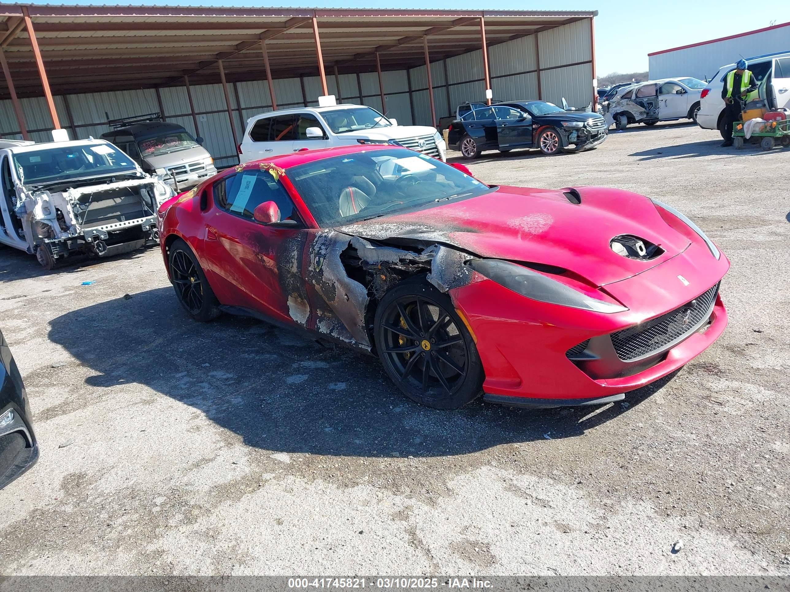 2018 Ferrari 812, VIN ZFF83CLA7J0233232 — Engine fire
