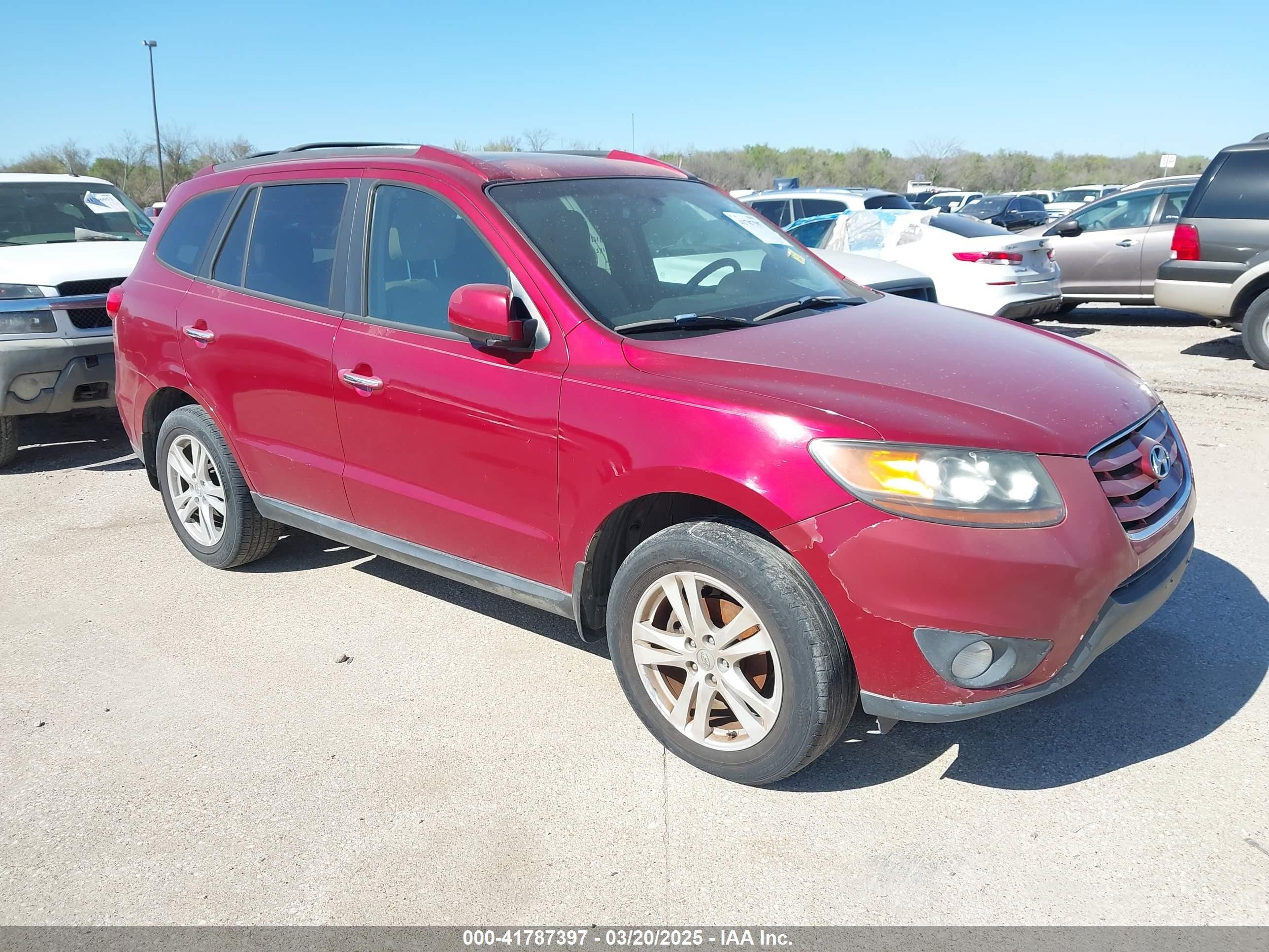 2011 Hyundai Santa Fe Limited, VIN 5XYZK4AG7BG039203 — Not stated