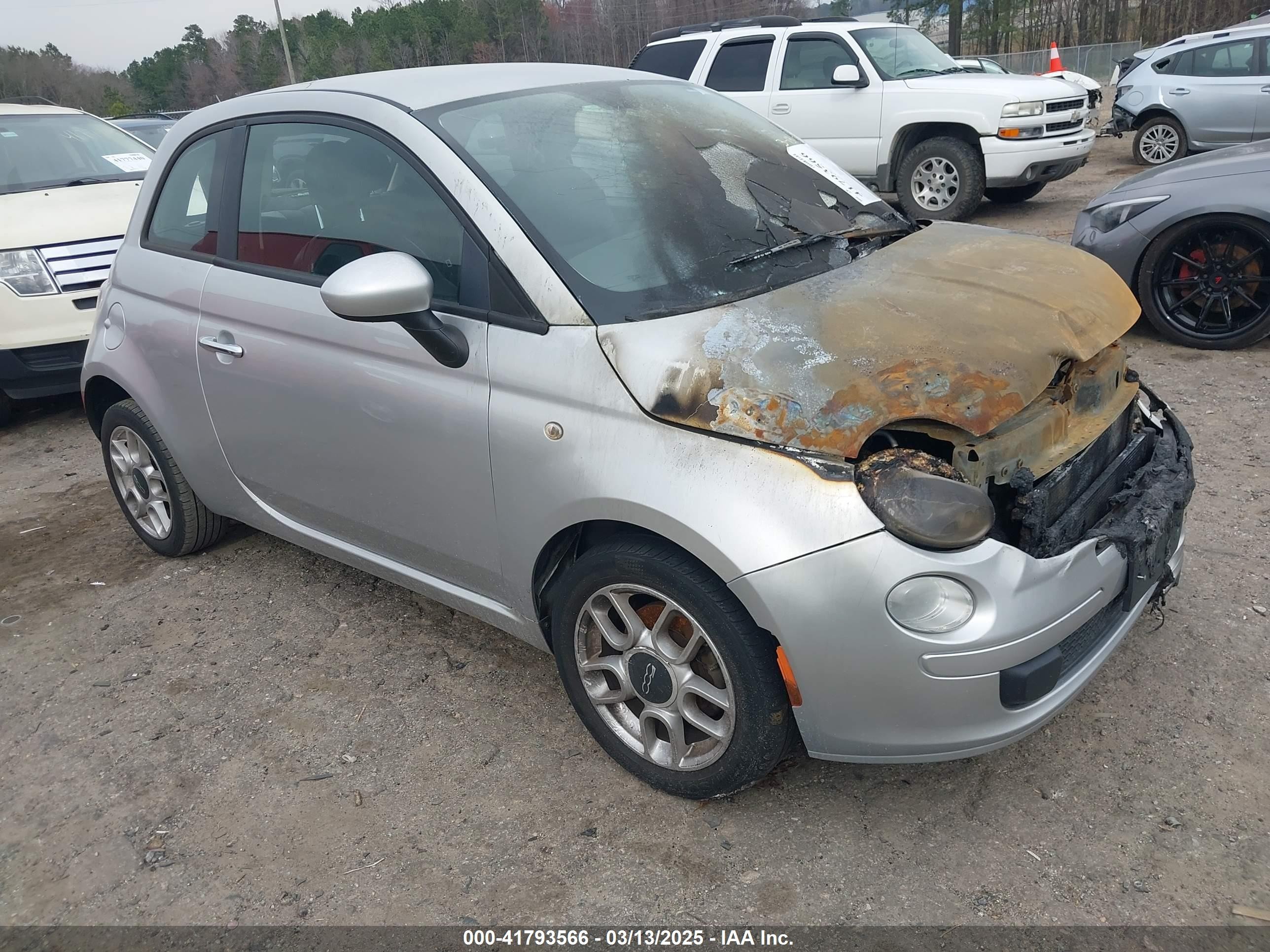2012 FIAT 500 Pop, VIN 3C3CFFAR2CT123841 — Engine fire