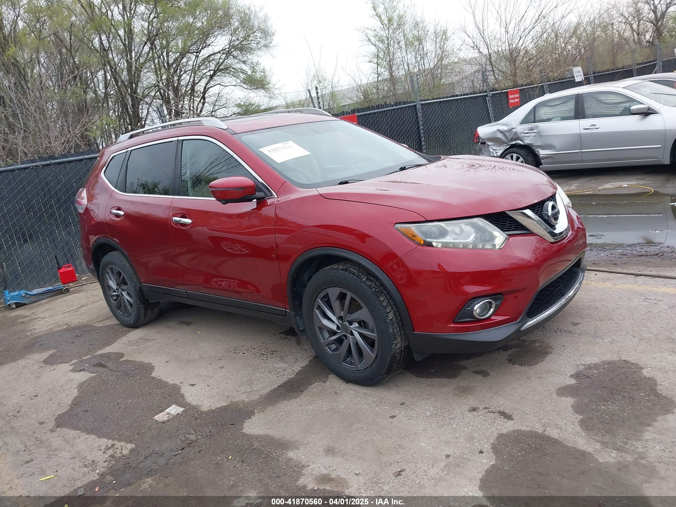 2016 Nissan Rogue SL, VIN 5N1AT2MV4GC765181 — Фото с аукциона