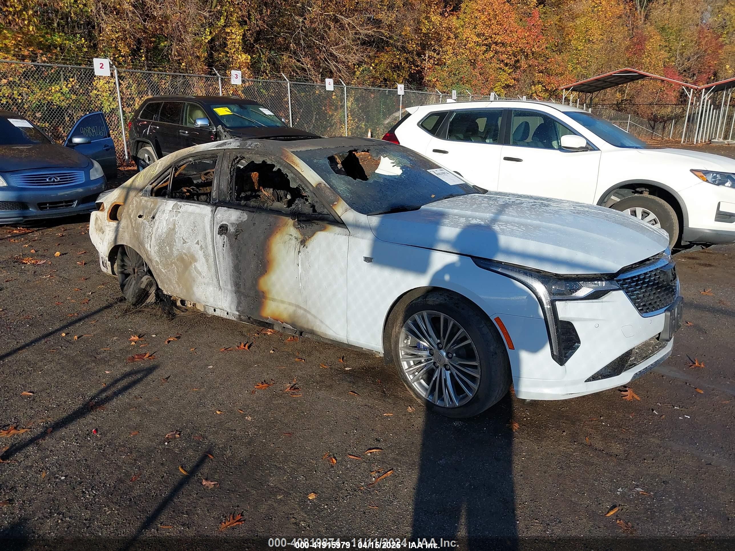2022 Cadillac CT4 Premium Luxury, VIN 1G6D55RL6N0106962 — Interior fire